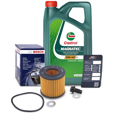 Bosch Ölfilter+Schraube+5 L Castrol 5W-30 [Hersteller-Nr. 10490851] für Daihatsu