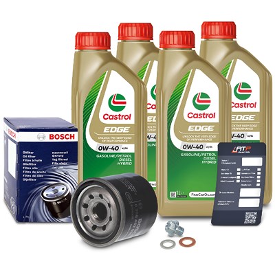 Bosch Ölfilter+Schraube+4 L Castrol 0W-40 [Hersteller-Nr. 10490869] für Chevrolet, Suzuki, Daewoo