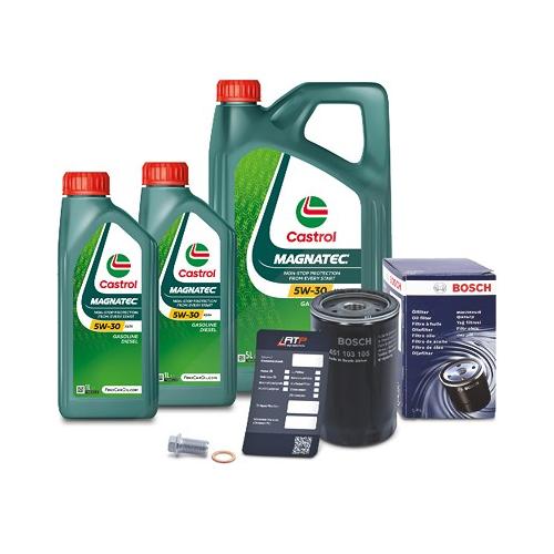 Bosch Ölfilter+Schraube+7 L Castrol Magnatec 5W-30 A3/B4 für Mercedes-Benz