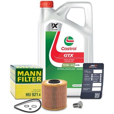 Mann-filter Ölfilter+Schraube+5 L Castrol GTX 10W-40 A/B für BMW