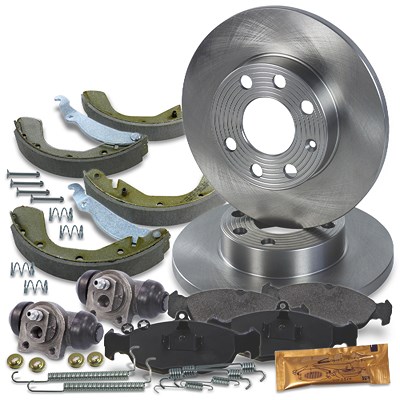 Bestprice Komplettset Bremsscheiben+Bremsbeläge Vorne+Hinten [Hersteller-Nr. 10604293] für Opel