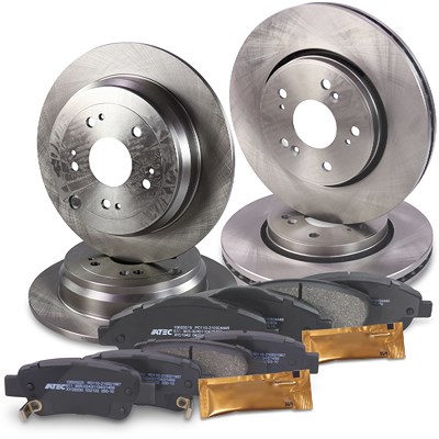 Bestprice Bremsscheiben + Bremsbeläge Vorne + Hinten [Hersteller-Nr. 10605254] für Honda