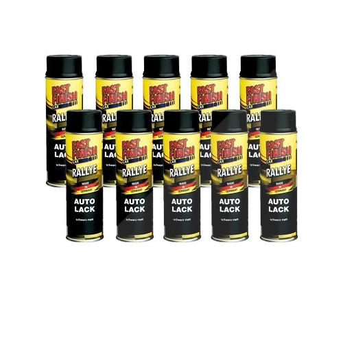 Fast Finish 10x 500ml RALLYE Autolack schwarz matt [Hersteller-Nr. 292828]