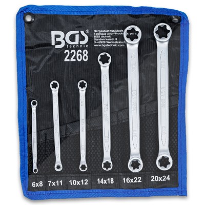 Bgs Doppel-Ringschlüssel-Satz - E-Profil - SW E6 x E8 - E20 x E24 [Hersteller-Nr. 2268] Image