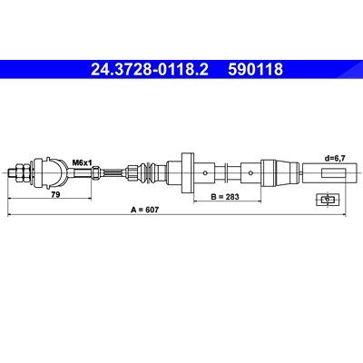 Ate Seilzug, Kupplungsbetätigung [Hersteller-Nr. 24.3728-0118.2] für VW Image