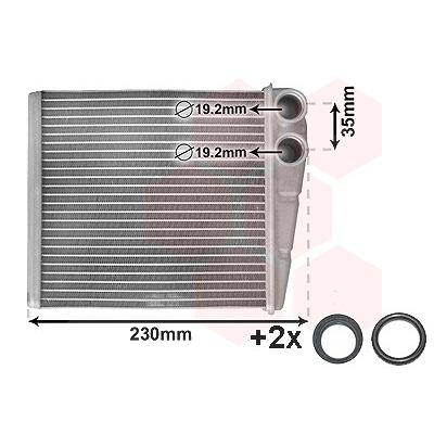 Van Wezel Wärmetauscher, Innenraumheizung [Hersteller-Nr. 58006229] für Audi, Seat, Skoda, VW Image