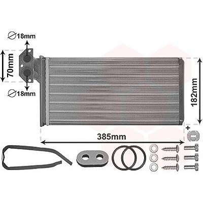 Van Wezel Wärmetauscher, Innenraumheizung [Hersteller-Nr. 30016701] für Mercedes-Benz, VW Image