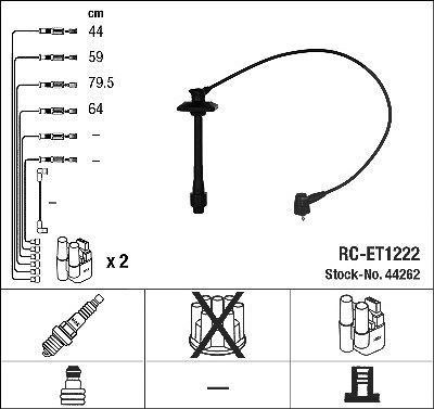 Ngk Zündleitungssatz [Hersteller-Nr. 44262] für Toyota Image
