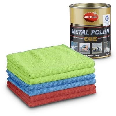 Autosol 750 ml Edel Chromglanz Politur + 6x Mikrofasertuch [Hersteller-Nr. 01001100] Image