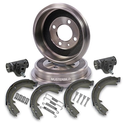 Atec 2x Bremstrommel+Backen+Zylinder+Zubehör [Hersteller-Nr. 40579200] für Skoda Image