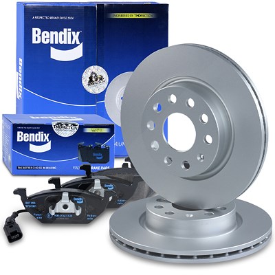 Bendix Bremsscheiben +Bremsbeläge vorne [Hersteller-Nr. 40594669] für Audi, Seat, Skoda, VW Image