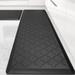 Black 90 x 20 x 0.5 in Kitchen Mat - Wade Logan® Airin Anti Fatigue Kitchen Mat & Runner Set of 2 | 90 H x 20 W x 0.5 D in | Wayfair