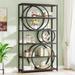 Mercer41 Keyner 70.8" H x 39.4" W Steel Etagere Bookcase in Brown | 70.8 H x 39.4 W x 11.8 D in | Wayfair 74FE81EBAC664278AFCFEBDC99C6631D