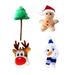 Reheyre 1 Set Christmas Cat Toys Cartoon Deer Snowman Christmas Tree Shape Chewing Plush Teeth Catnip Toys for Home