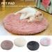 Mairbeon Dog & Cat Cushion Bed Warming Cozy Soft Round Bed Calming Fluffy Faux Fur Plush Animal Cushion for Small Medium Dogs and Cats Indoor Outdoor 15.7 Apricot