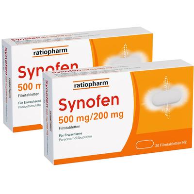 Synofen 500 mg/200 mg Filmtabletten Doppelpack 2x20 St Image