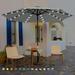 Serwall 10 ft Patio Umbrella for Table Outdoor Sun Umbrella with LED Solar Lights Gray