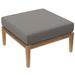 Modway Clearwater Teak Wood and Fabric Outdoor Ottoman in Gray/Graphite