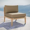Modway Clearwater Outdoor Patio Teak Wood Armless Chair in Gray Light Brown