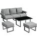 Ovios 4 Pieces Outdoor Furniture All Weather Wicker Patio Conversation Sectional Couch with Cushions for Garden