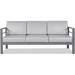 Auto Beyond Patio Furniture Sofa Outdoor Metal 3 Seats Couch Modern Grey Seating Sofa Conversation Sets with Waterproof Cushion for Balcony Backyard Garden Lawn Pool