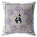 HomeRoots 16 Gray Purple Horse Indoor Outdoor Zippered Throw Pillow 18x18