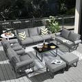 Ovios 7 Pieces Outdoor Furniture All Weather Wicker Patio Conversation Sectional Couch with Cushions for Garden