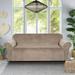 Enova Home Sofa Slipcover Couch Covers Ultra Soft Thick Stretch Velvet Fabric Sofa Slipcover 3-Seater Couch Covers Taupe