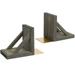 MyGift Office Desktop Book Support Stand 1-Pair Vintage Wood Gray Bookends and Brass Metal Base