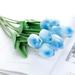 GLFILL 1pcs Mini Artificial Tulip Flower/ PU Tulip Flower / Bunga Tiruan / Hand Bouquet White blue