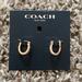 Coach Jewelry | Coach Rose Gold Hoop Earrings With Rhinestones | Color: Gold/Pink | Size: 1.5cm X 1.0cm