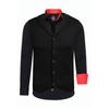 Langarmhemd RUSTY NEAL, Herren, Gr. M, EURO-Größen, schwarz (schwarz, rot), 60% Baumwolle, 37% Polyester, 3% Elasthan, mehrfarbig, casual, ohne Ausschnitt, Langarm, Hemden, bestehend aus Hemd, Weste und Krawatte