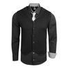 Langarmhemd RUSTY NEAL, Herren, Gr. M, EURO-Größen, schwarz (schwarz, grau), 60% Baumwolle, 37% Polyester, 3% Elasthan, mehrfarbig, casual, ohne Ausschnitt, Langarm, Hemden, bestehend aus Hemd, Weste und Krawatte