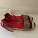 Burberry Shoes | Burberry Girls Kids Espadrille Size 32 Worn Once Excellent | Color: Red | Size: 1g