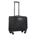 JLY Business Carry-on Soft Suitcase, 15.6 inch Laptop, Pilot Roller Case, Executive Cabin Bag, Anti-Theft, 4 Spinner Wheels, Overnight Trolley Bag, Hand Luggage, British Airways, Black