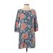 Old Navy Casual Dress - Shift: Blue Floral Dresses - Women's Size Small