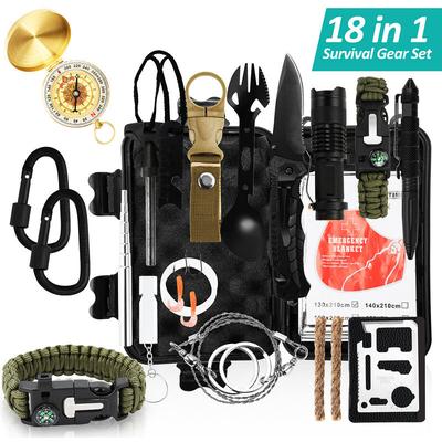18in1 Survival Kit Survival Outdoor Camping Ausrüstung Notfall Gear Kits Klappmesser Taktischer