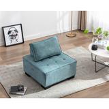 Modern Upholstered Barrel Chair Leisure Sofa Lounge Chair Lazy Sofa Rubber Wood Legs & Pillow Removable Armless Accent Chair