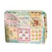 YUANHUILI Korean Toiletry Case Quilted Cotton Travel Clutch Makeup Bag (Splicing Floral)