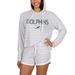 Women's Concepts Sport Cream Miami Dolphins Visibility Long Sleeve Hoodie T-Shirt & Shorts Set