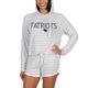 Women's Concepts Sport Cream New England Patriots Visibility Long Sleeve Hoodie T-Shirt & Shorts Set