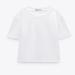 Zara Tops | Nwot Zara White Crop Tee Size Medium | Color: White | Size: M