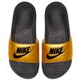 Nike Shoes | Hp Nikebenassi Slide Sandal Metallic Gold W/ Black | Color: Black/Gold | Size: 8