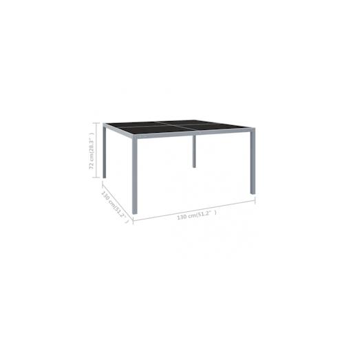 Garten-Esstisch Glas und Stahl| vidaXL : Farbe - Grau