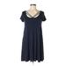 Hollister Casual Dress - A-Line: Blue Solid Dresses - Women's Size Small