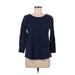 Old Navy Long Sleeve T-Shirt: Blue Print Tops - Women's Size Medium