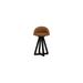 ARTLESS X2 Seat Top 26" Swivel Bar Stool Wood/Upholstered/Leather/Genuine Leather in Gray/Black | 34 H x 19 W x 18 D in | Wayfair A-X2-SS-L-S-BK