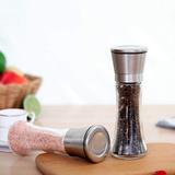 SC0GO Salt & Pepper Grinder Set Of 2- Adjustable Ceramic Sea Salt Grinder & Pepper Grinder Stainless Steel/Glass/Metal in Gray | Wayfair YQ-P172