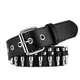 Ceinture de taille en cuir clouté pour hommes et femmes Punk Bullets Hip Hop Rivet Belt for Jeans