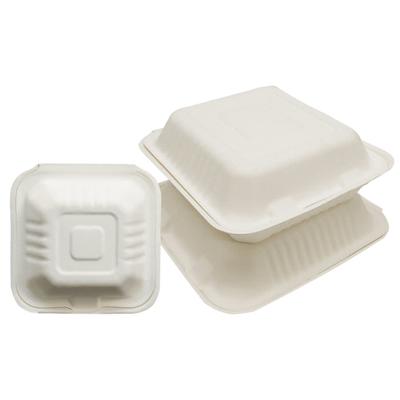 Empress EPPHL-93 3 Compartment Hinged Lid Food Container - 9" x 9" x 3", Plastic, Natural, 150/Case, White